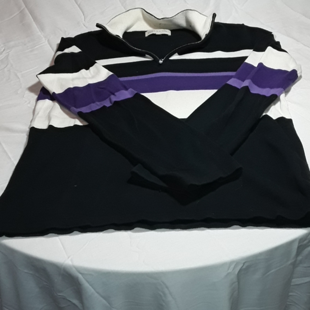 Ladies pull over sweater 1/4 zip jones ny sport